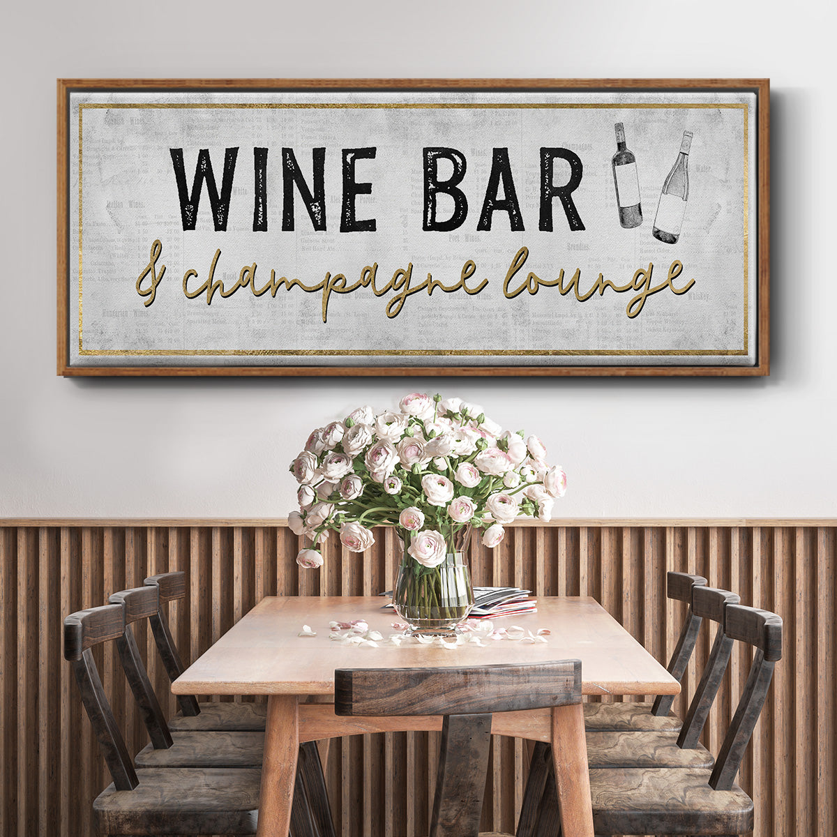 Champagne Lounge - Floater Framed Canvas Print
