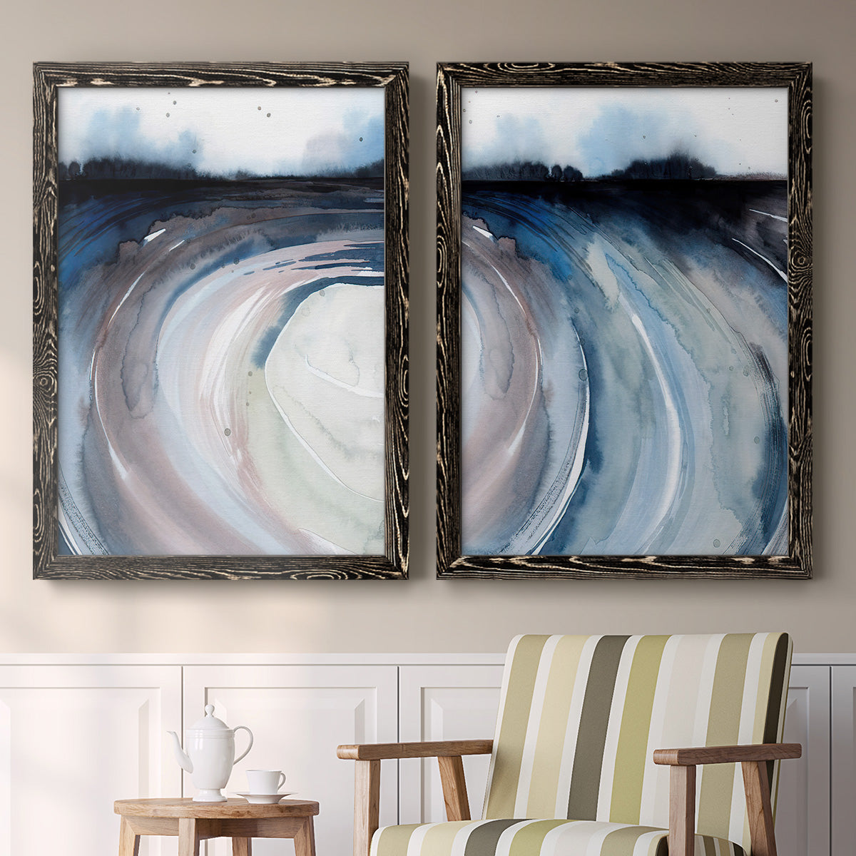 Geode Valley I - Premium Framed Canvas 2 Piece Set - Ready to Hang