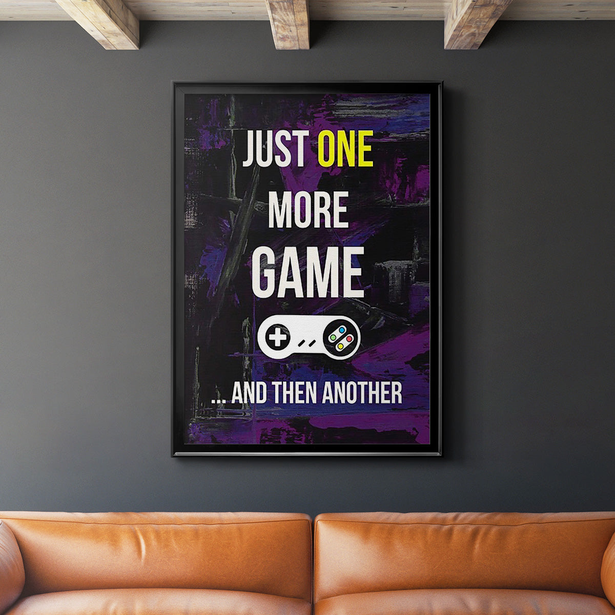 Gamer at Play II - Modern Framed Canvas Print