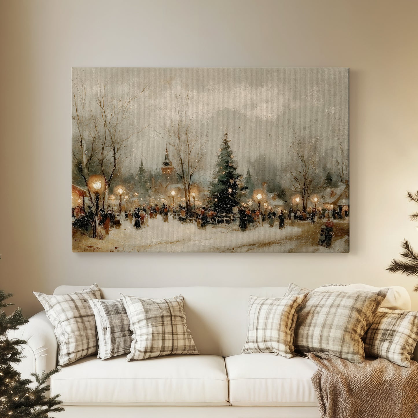 Candlelit Cathedral at Twilight - Canvas Art Print