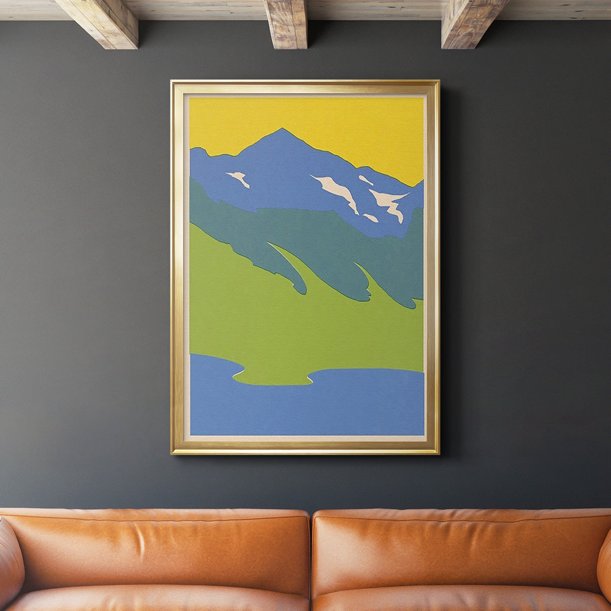 Bright Glacial Lake I - Modern Framed Canvas Print