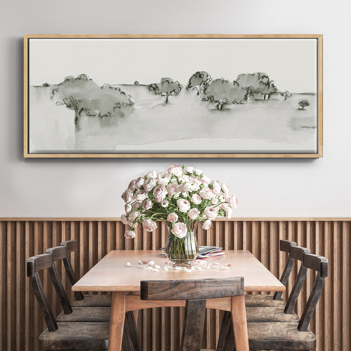 Scenic Scribble I - Floater Framed Canvas Print