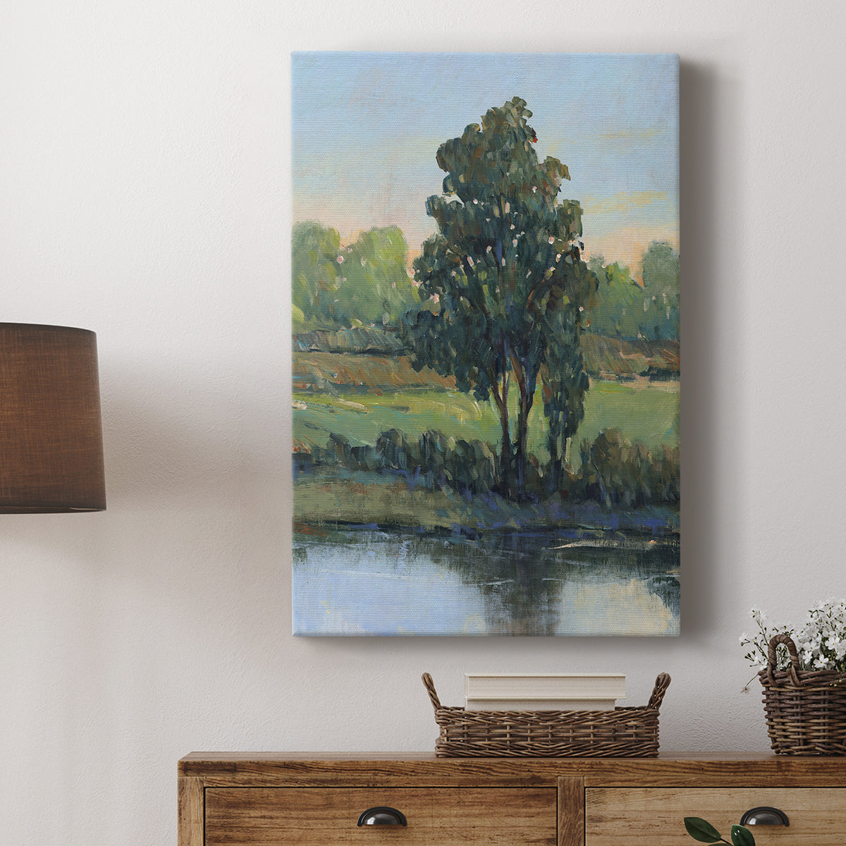 Tree by the Riverbank I - Canvas Art Print