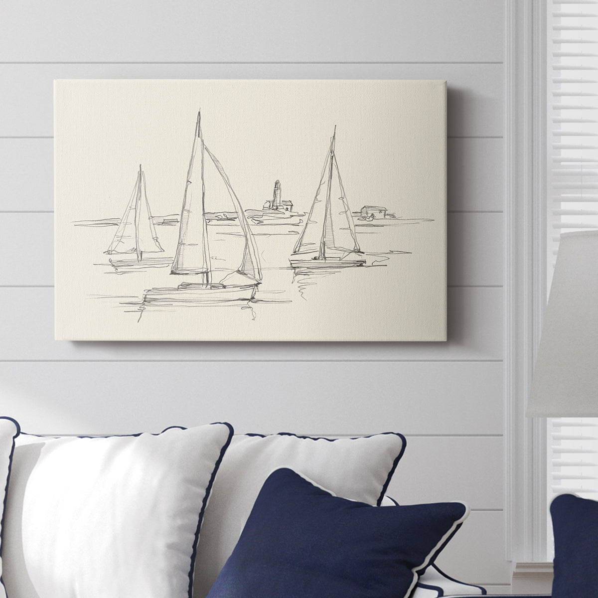 Coastal Contour Sketch II - Canvas Art Print