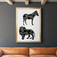 Ornamental Safari Animals I - Modern Framed Canvas Print