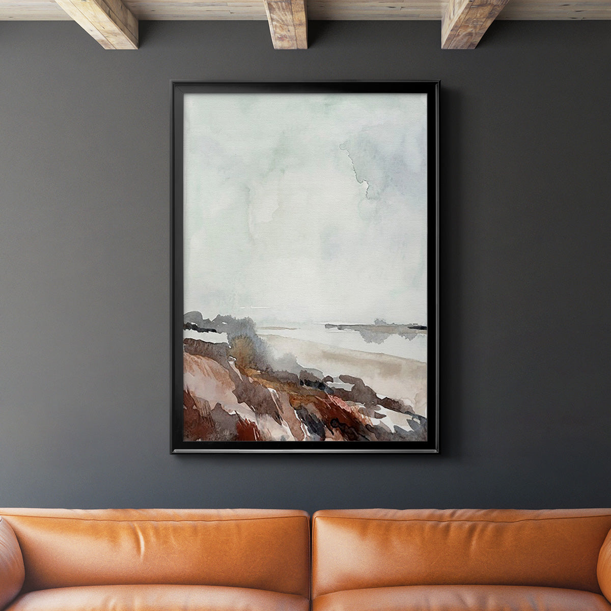 Coastal Inlet Study II - Modern Framed Canvas Print