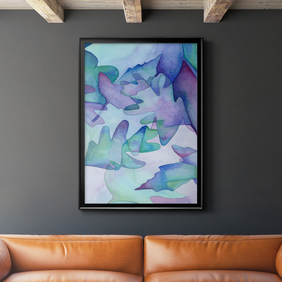 Fallen Leaves - Modern Framed Canvas Print