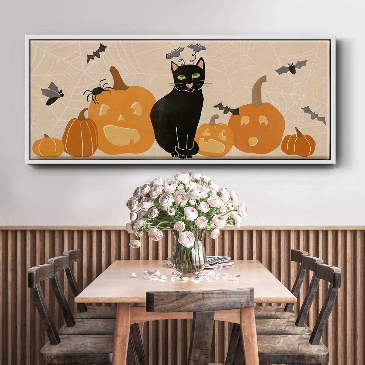Pumpkin Patch Cats Collection D - Floater Framed Canvas Print