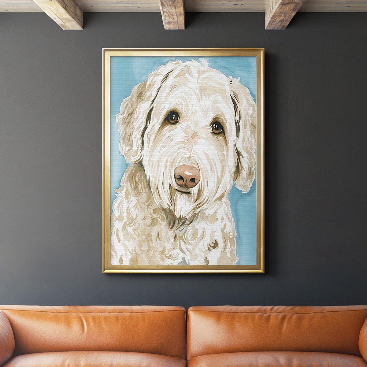 Labradoodle I - Modern Framed Canvas Print