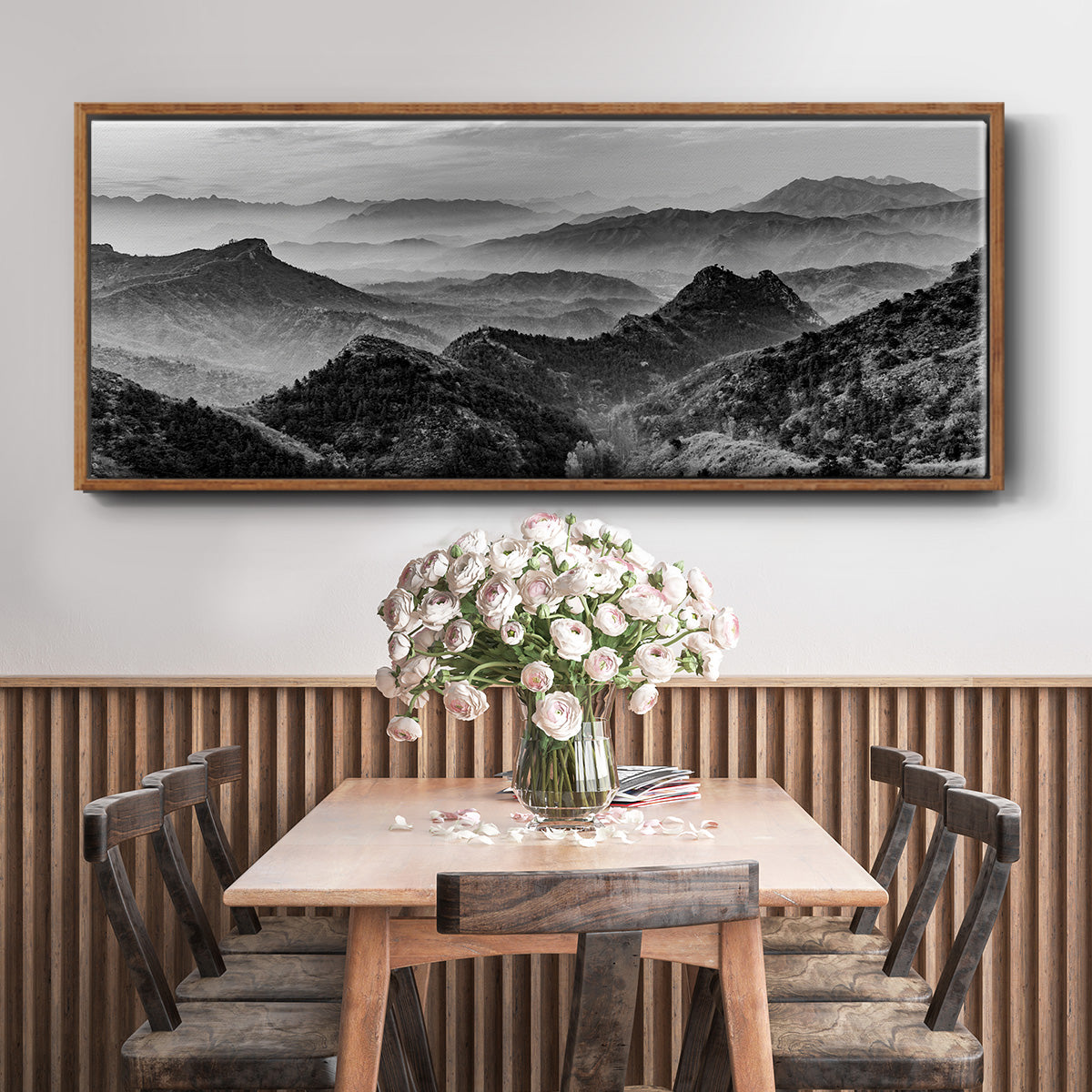 Mountains of the Great Wall - Floater Framed Canvas Print
