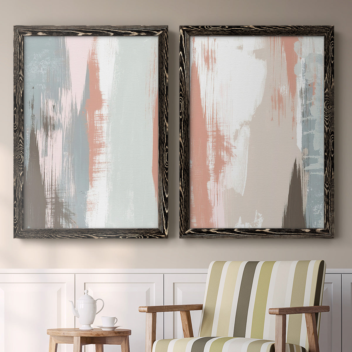 Sandstone Peel I - Premium Framed Canvas 2 Piece Set - Ready to Hang