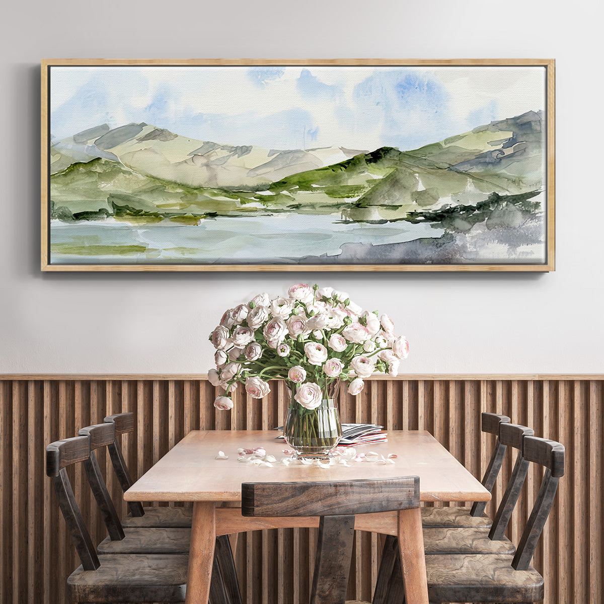 Serene Mountains I - Floater Framed Canvas Print