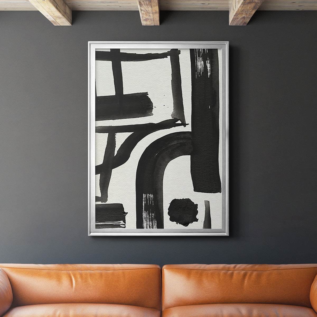 Inkwell Intersect I - Modern Framed Canvas Print