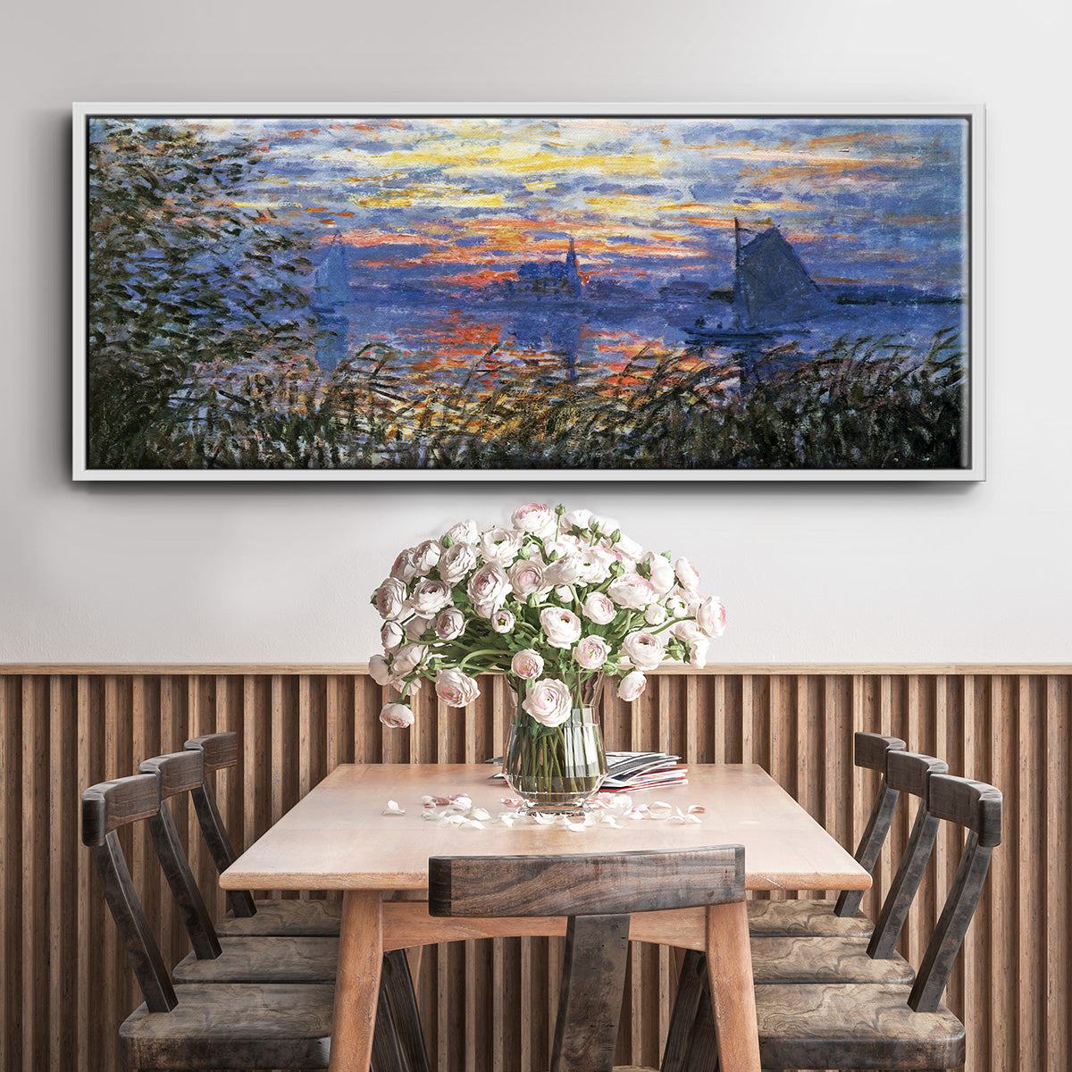 Sunset on the Seine - Floater Framed Canvas Print