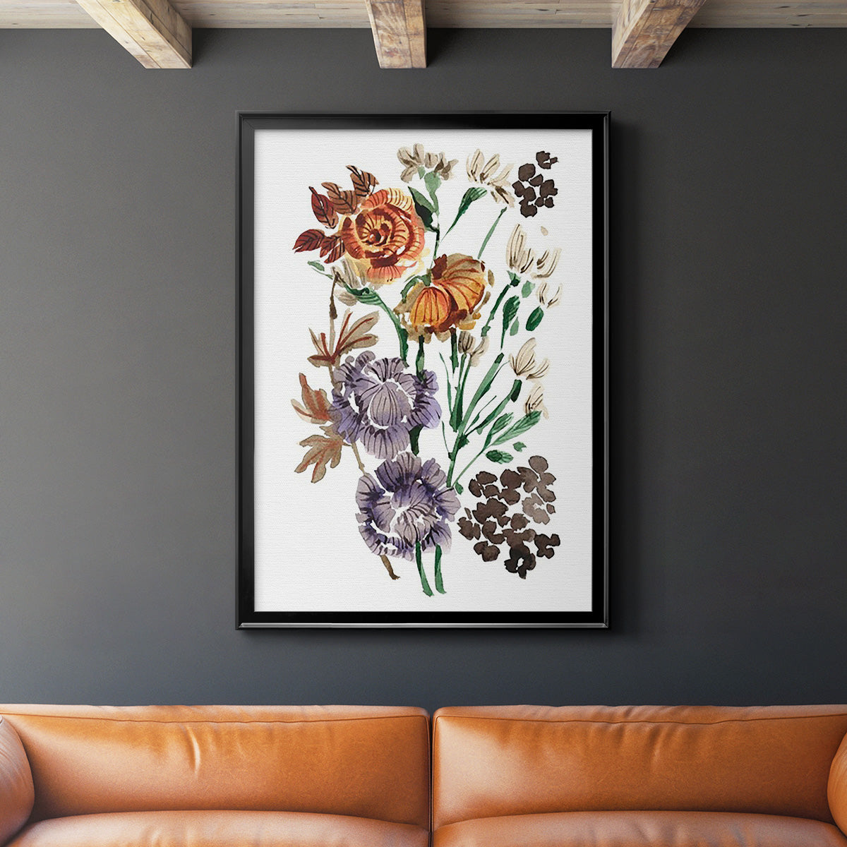 Garden Bouquets I - Modern Framed Canvas Print