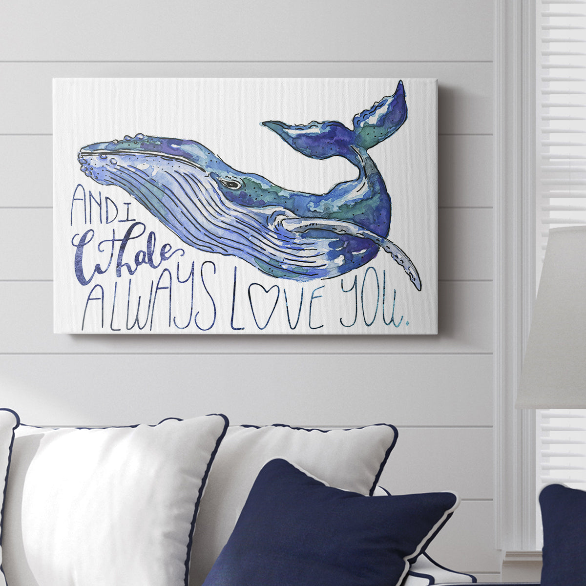 Whale Love I - Canvas Art Print