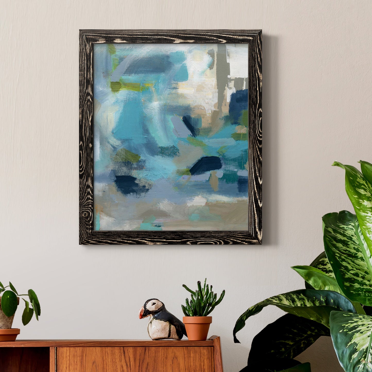 Circle the Beachfront - Barnwood Framed Canvas Print