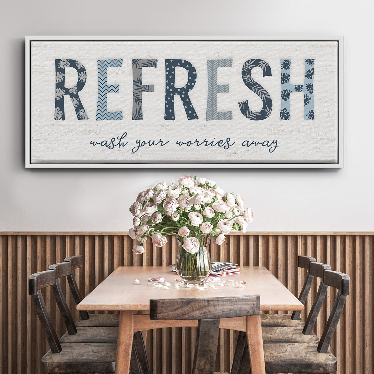Refresh - Floater Framed Canvas Print
