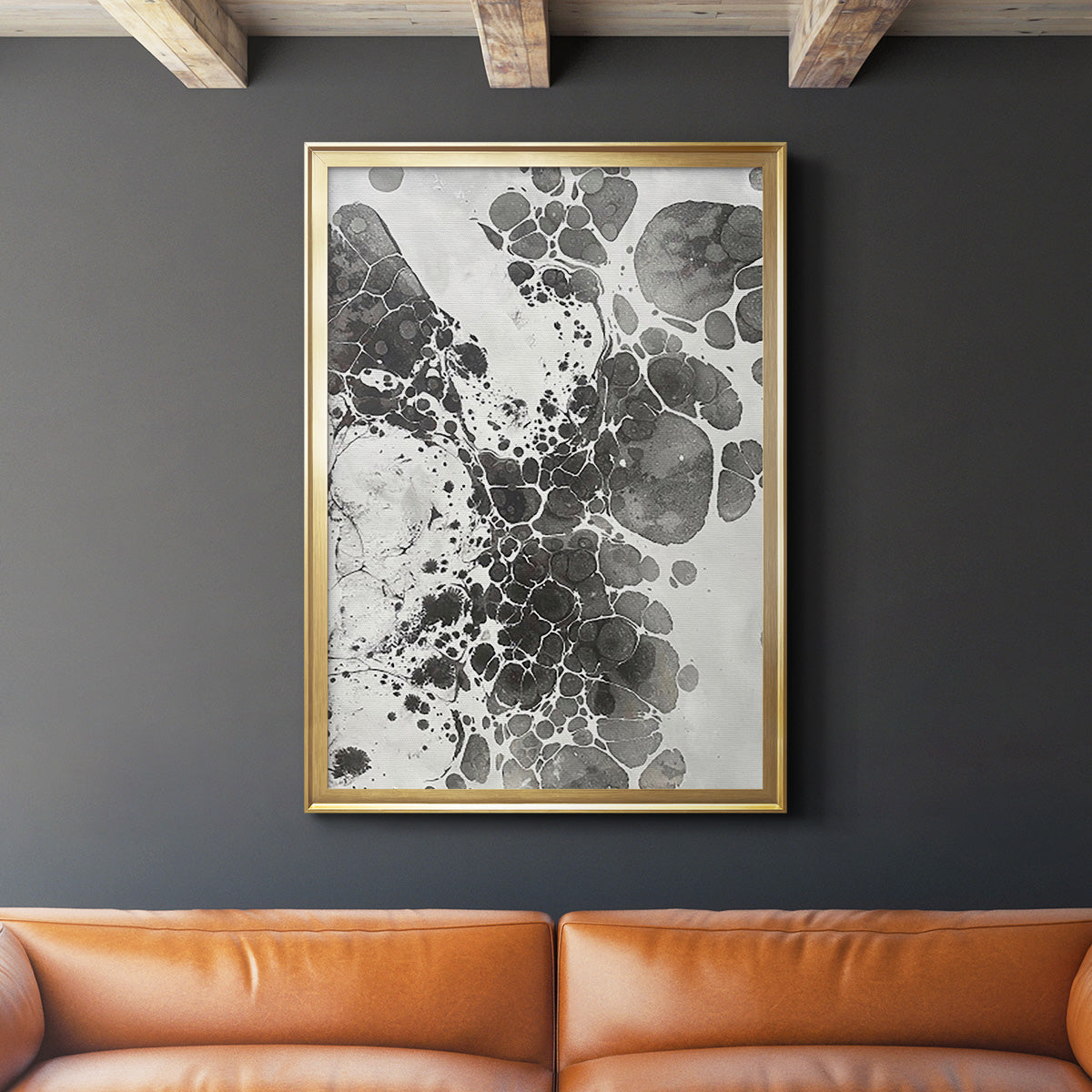 Marbling III - Modern Framed Canvas Print