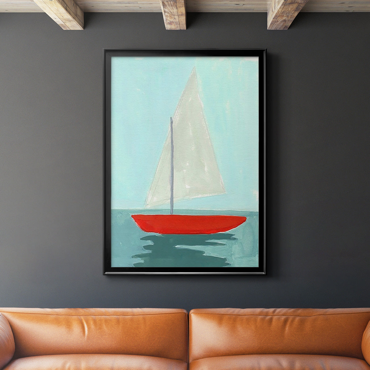 Small Sail II - Modern Framed Canvas Print