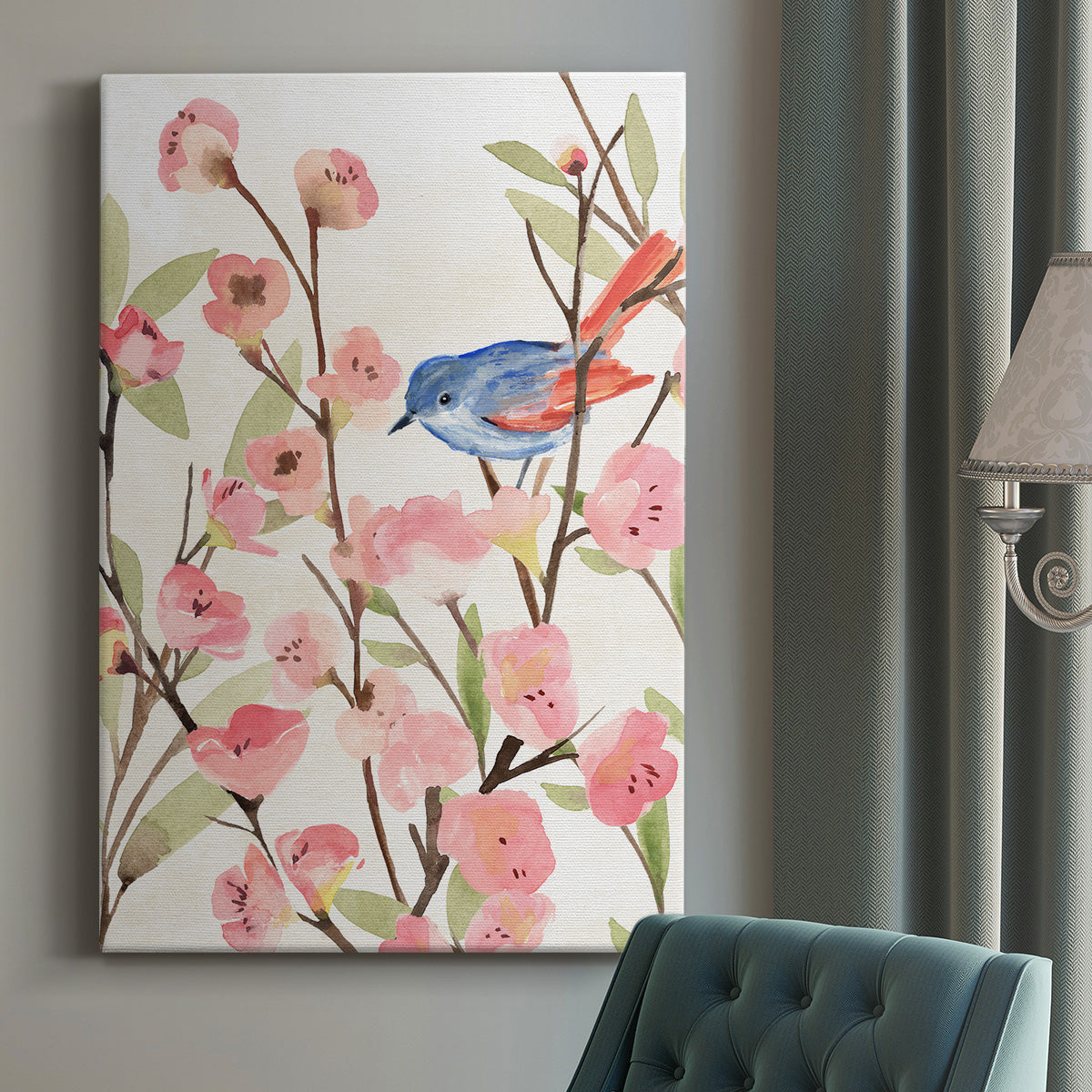 Cherry Blossom Perch II - Canvas Art Print