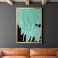Teal Cascade I - Modern Framed Canvas Print