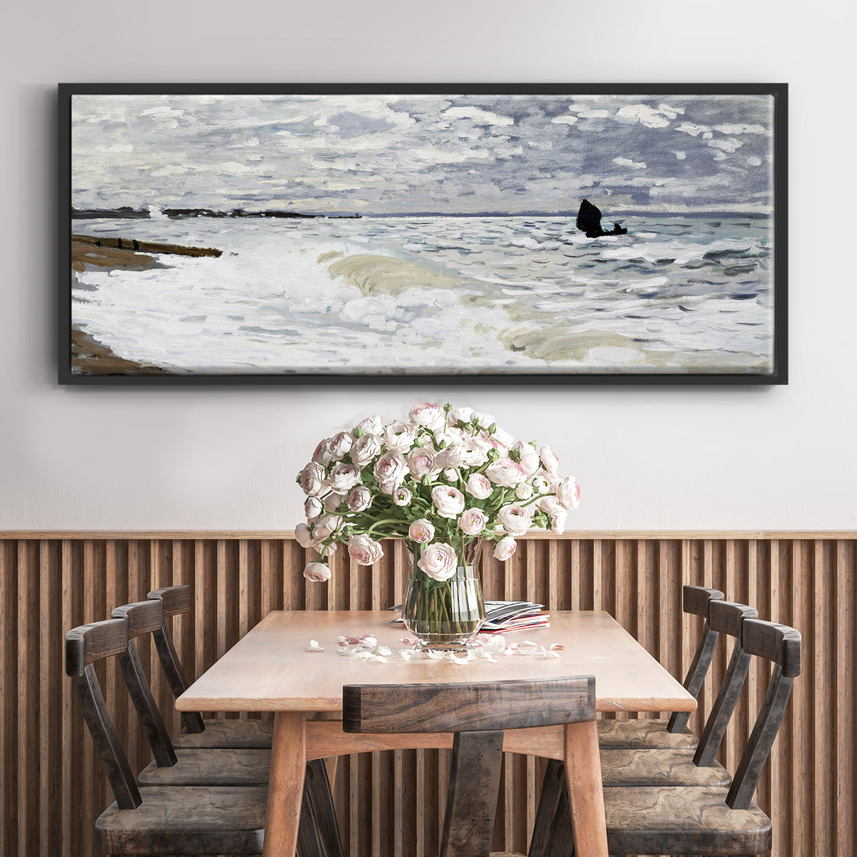 The Sea at Le Havre, 1868 - Floater Framed Canvas Print