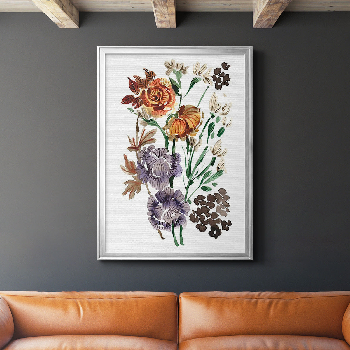 Garden Bouquets I - Modern Framed Canvas Print