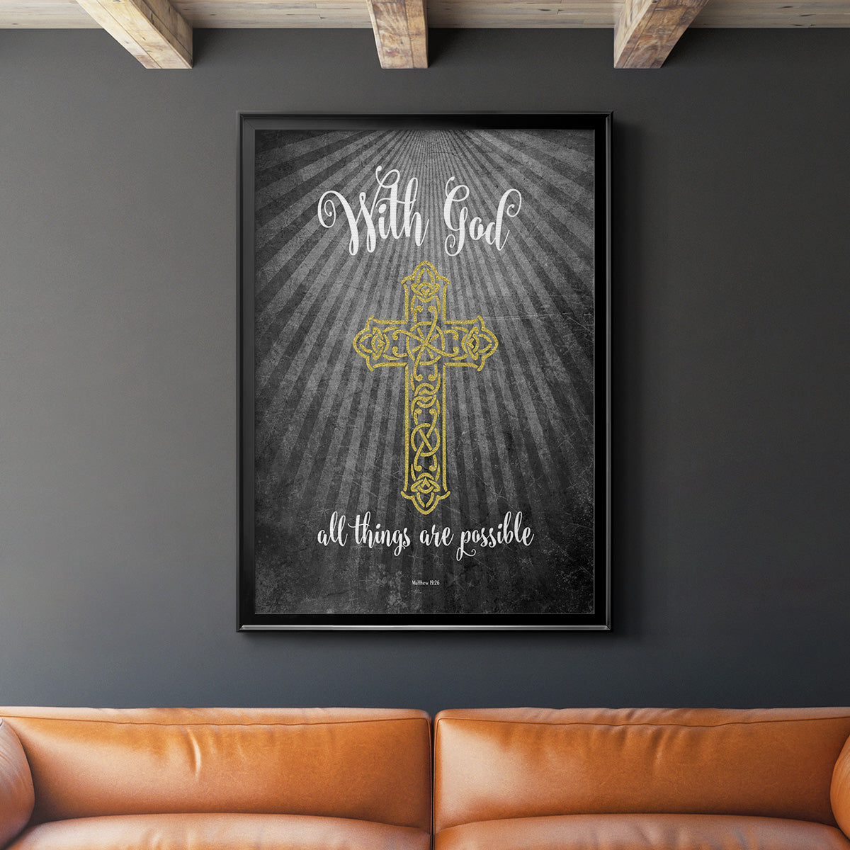 With God Gold - Modern Framed Canvas Print
