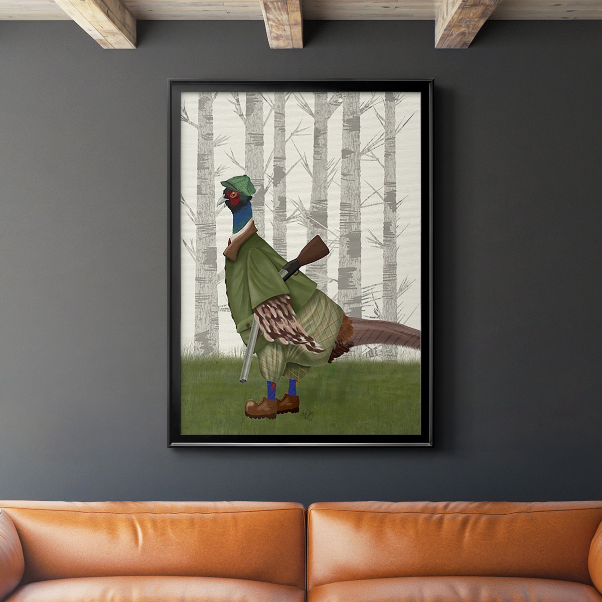 Pheasant Shooting Party 1 - Modern Framed Canvas Print