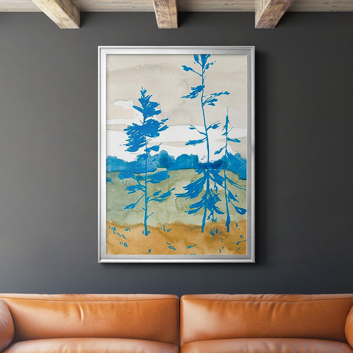 Cerulean Spruce II - Modern Framed Canvas Print