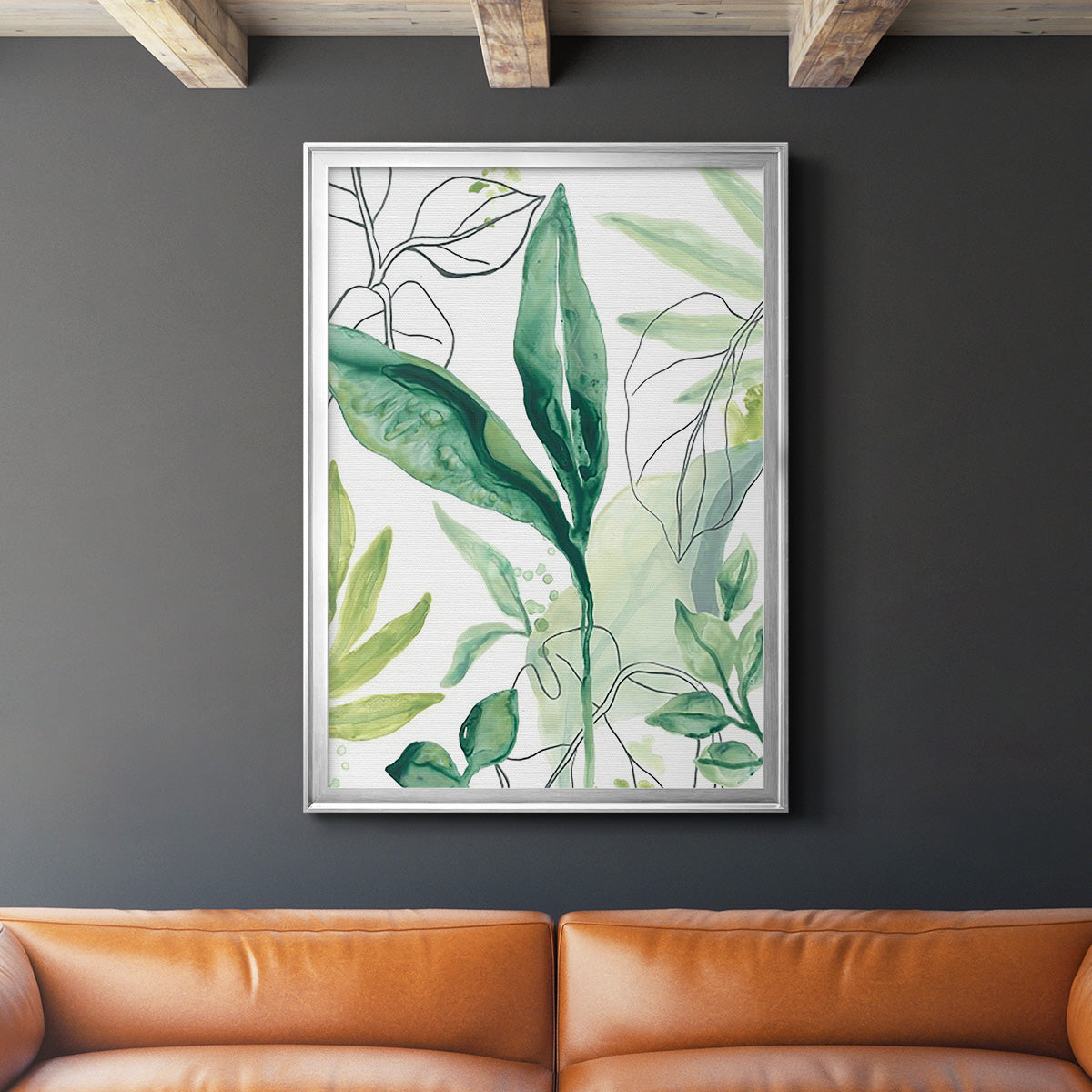 Tropical Palm Chorus IV - Modern Framed Canvas Print