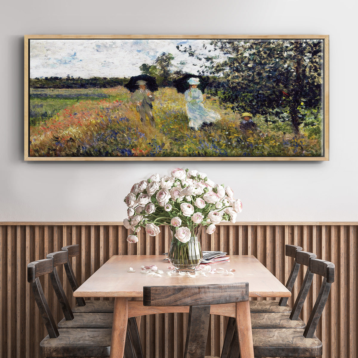 The Promenade Near Argenteuil, 1875 - Floater Framed Canvas Print