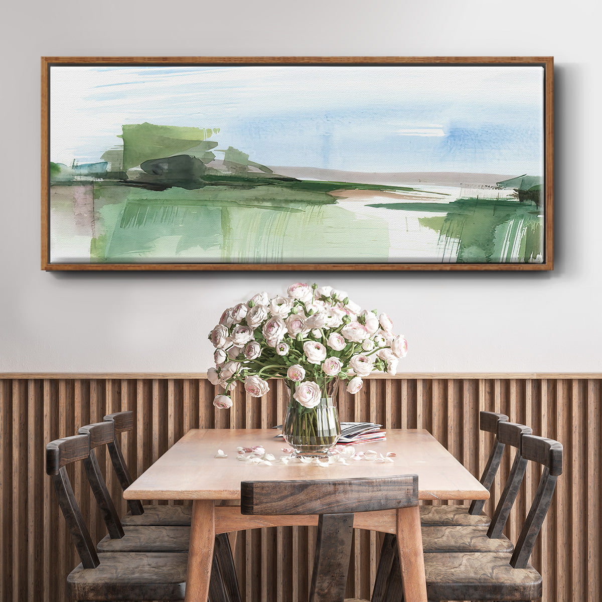 Abstract Wetland IV - Floater Framed Canvas Print