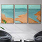 Out on the Sandbar I - Framed Premium Gallery Wrapped Canvas L Frame 3 Piece Set - Ready to Hang