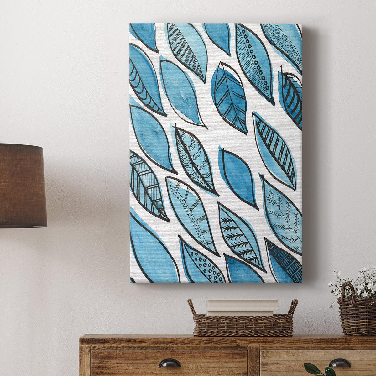 Patterned Leaf Shapes I - Canvas Art Print