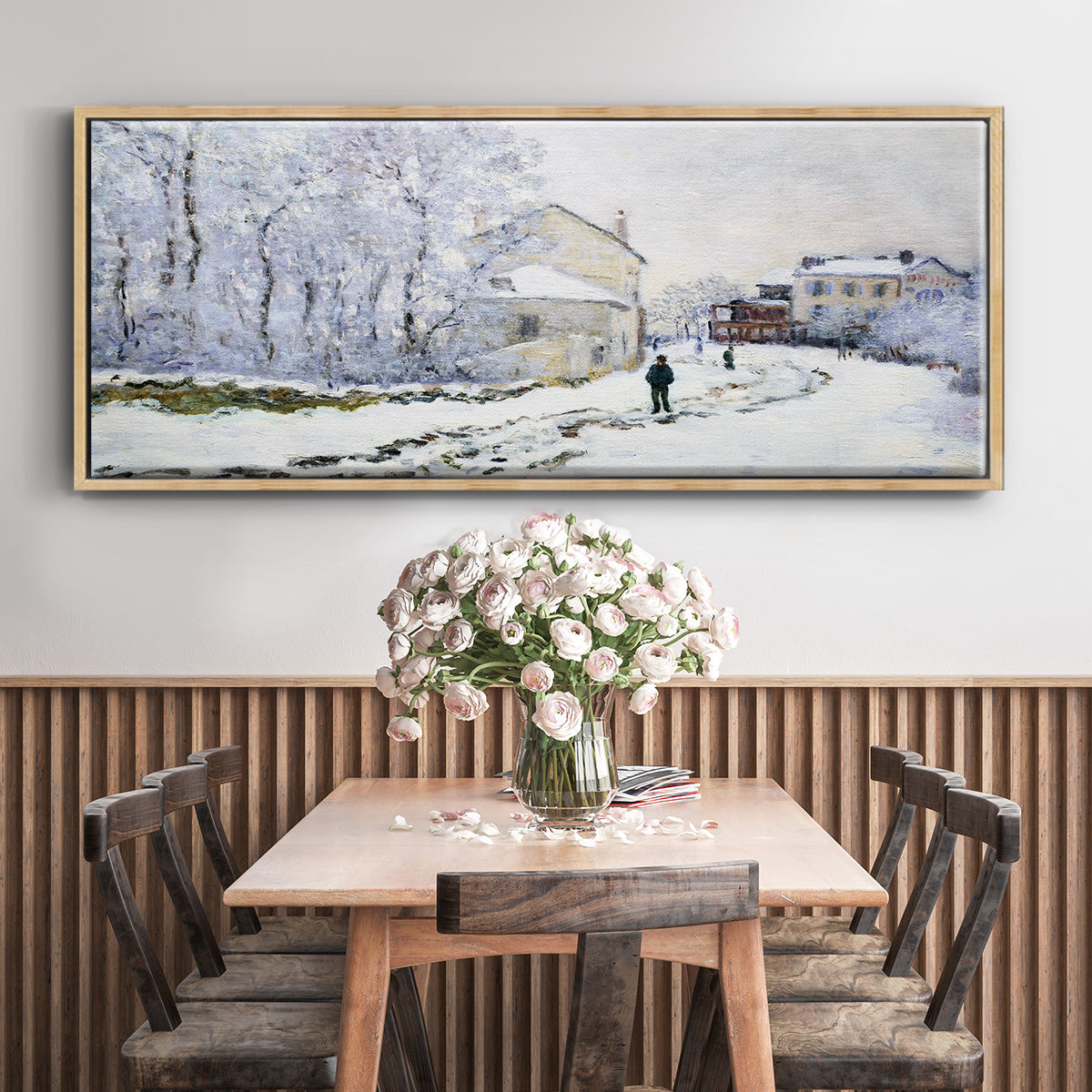 Snow in Argenteuil, 1875 - Floater Framed Canvas Print