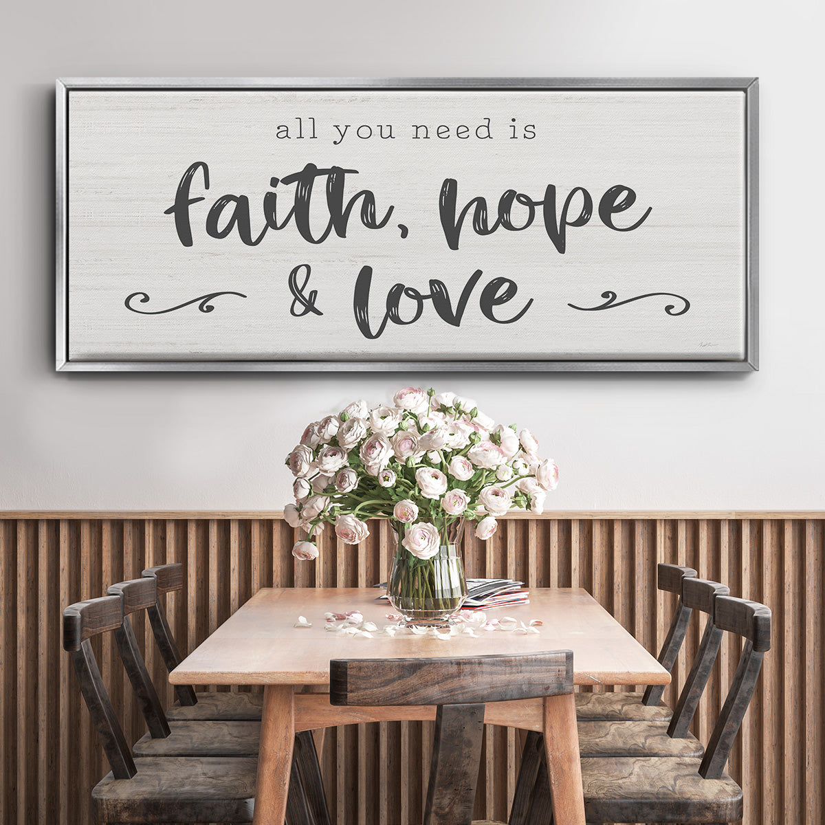 Faith Hope Love - Floater Framed Canvas Print