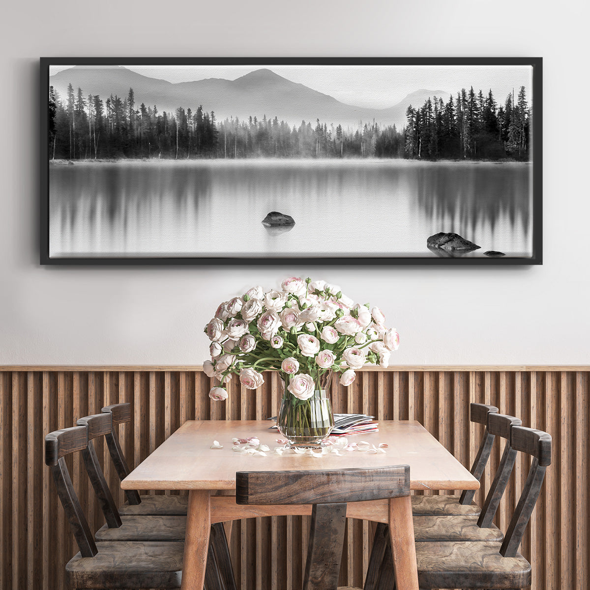 Mountain Reflection - Floater Framed Canvas Print