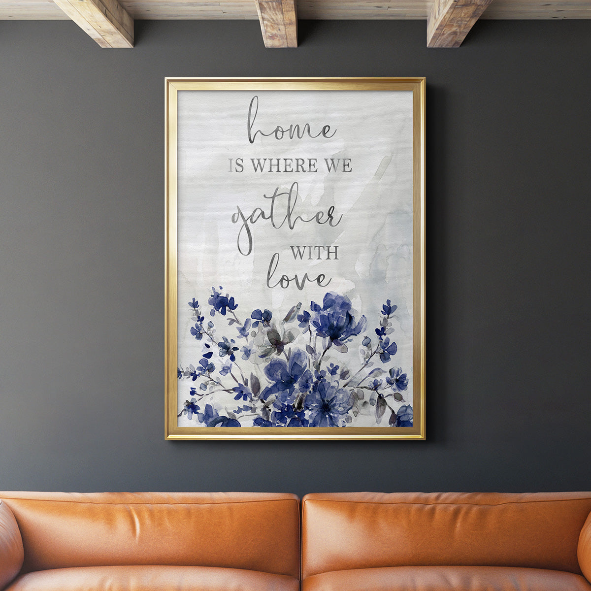 Gather With Love - Modern Framed Canvas Print