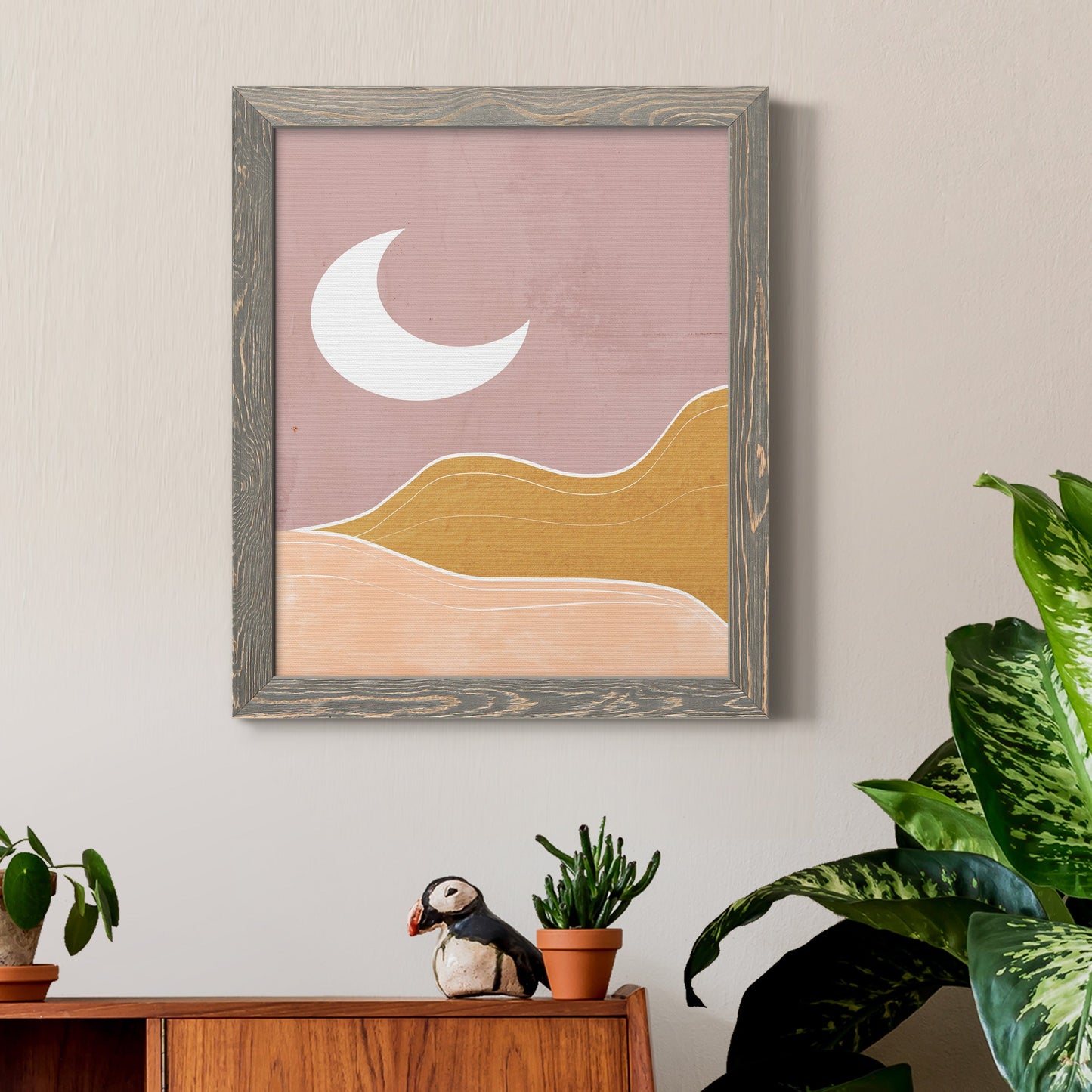 Sedona Moon - Barnwood Framed Canvas Print