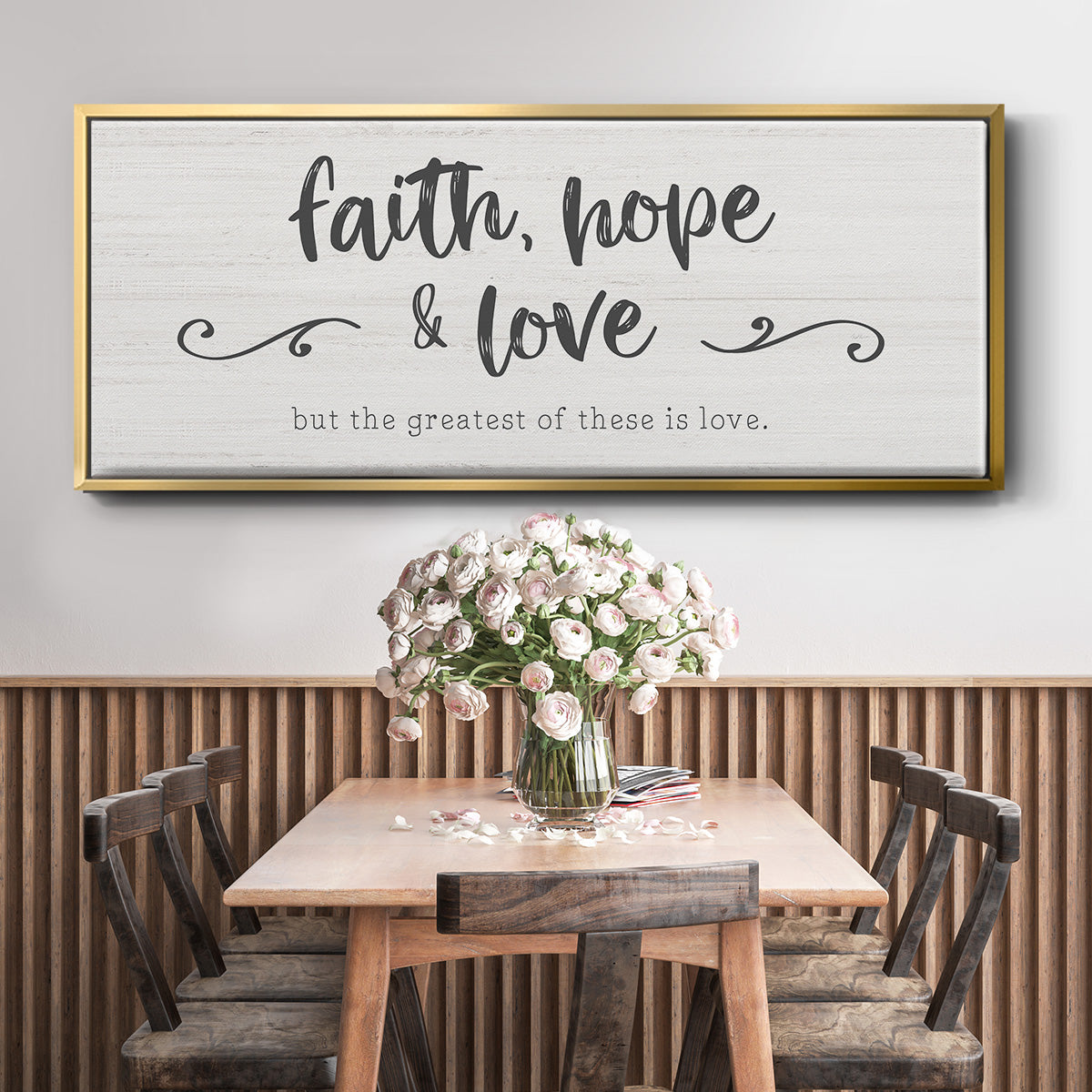 Greatest is Love - Floater Framed Canvas Print