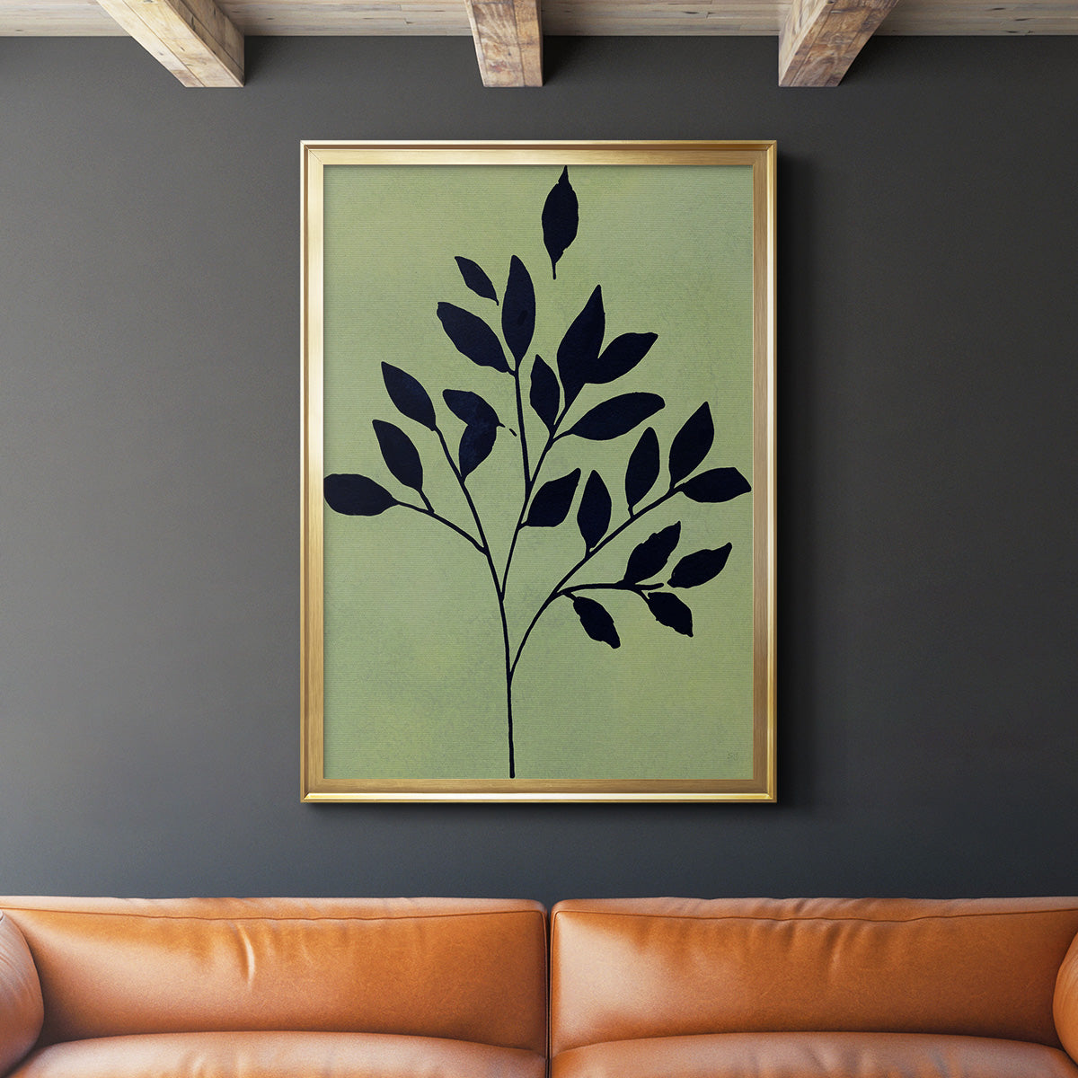Earthly Botanical I - Modern Framed Canvas Print