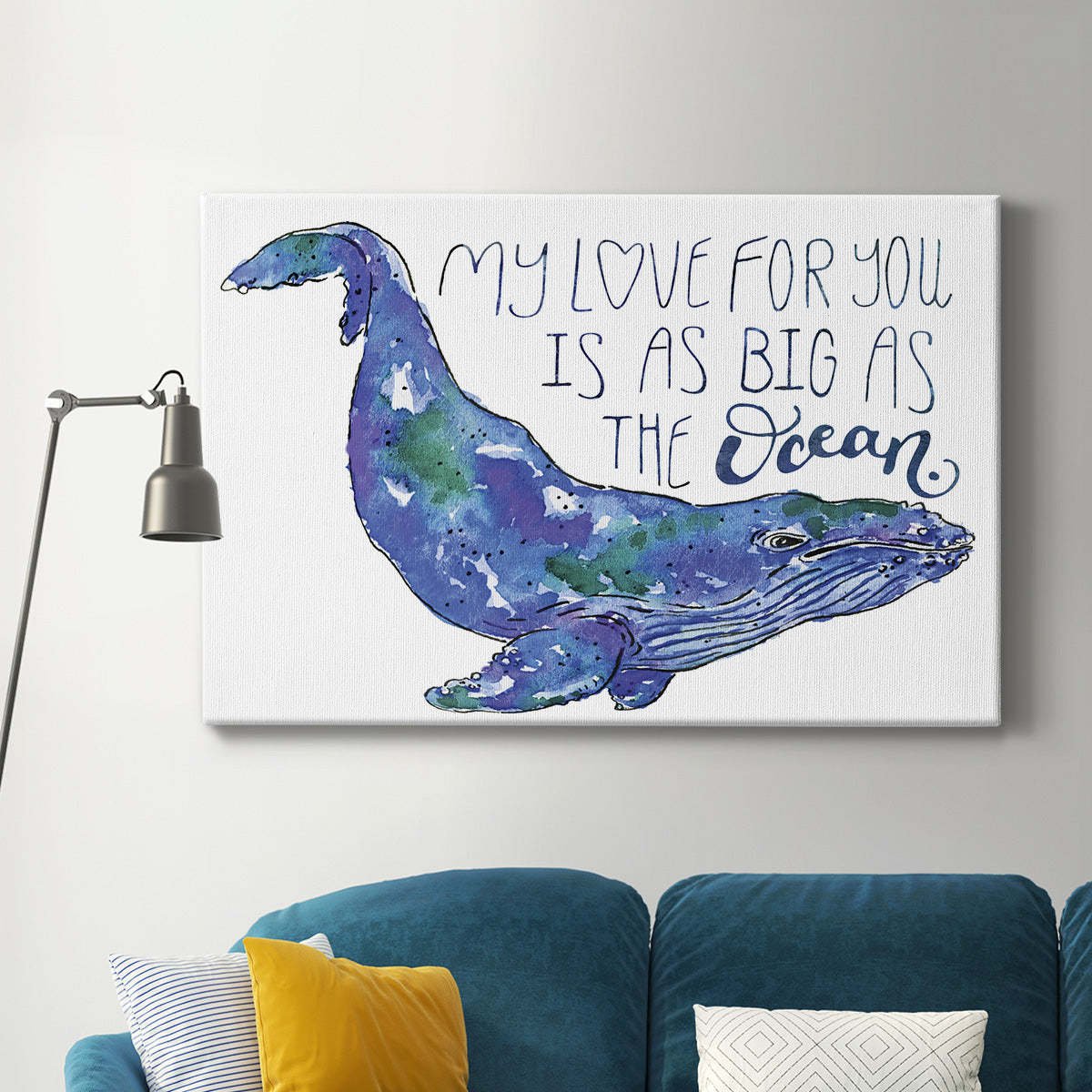 Whale Love II Premium Gallery Wrapped Canvas - Ready to Hang