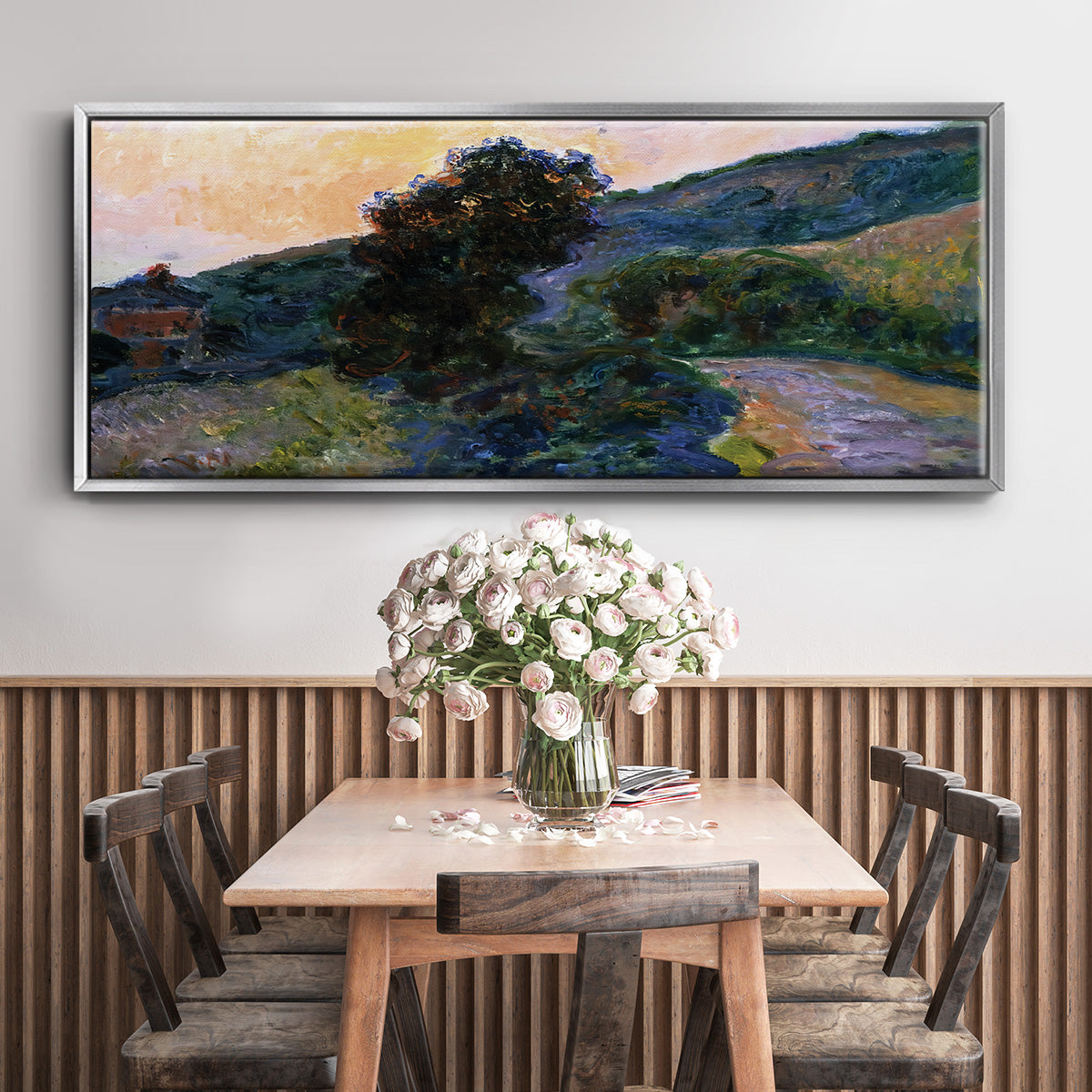 Sunset at Giverny, 1886 - Floater Framed Canvas Print