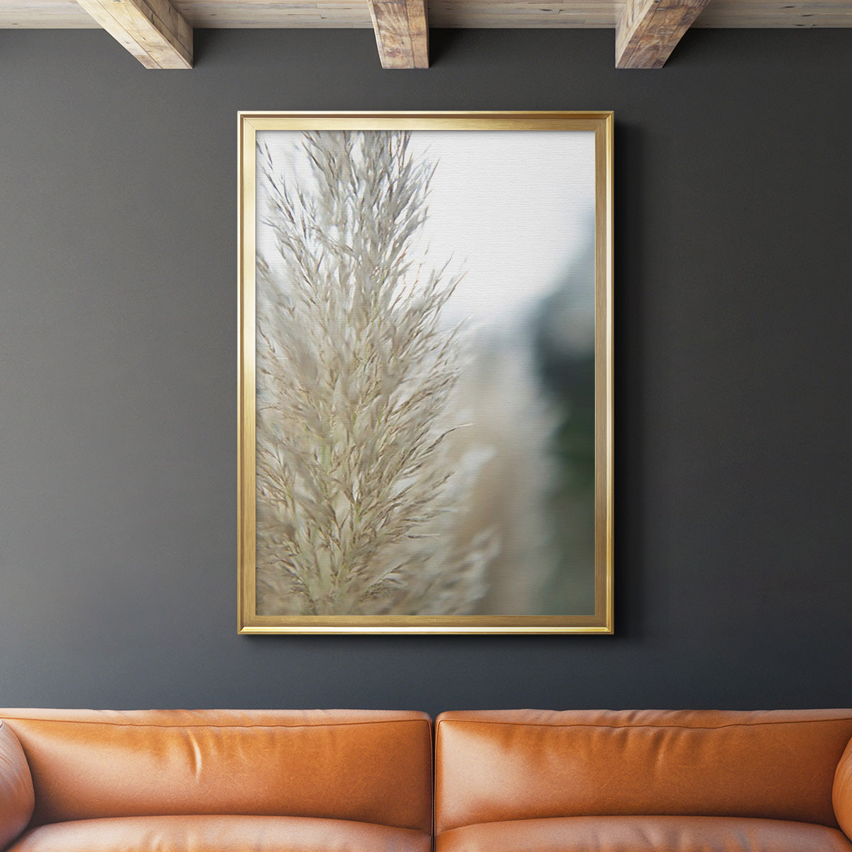 Subtle Grasses IV - Modern Framed Canvas Print