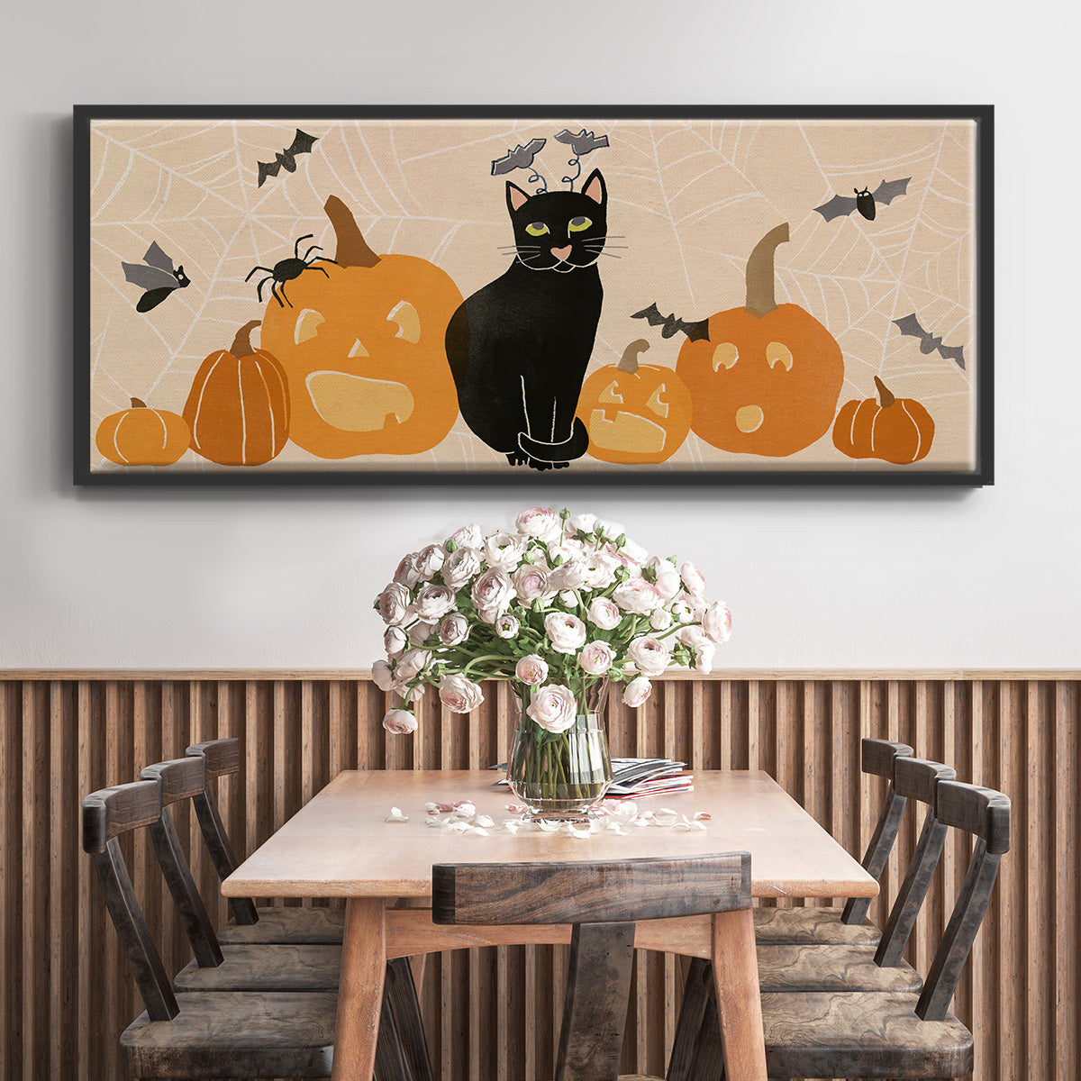 Pumpkin Patch Cats Collection D - Floater Framed Canvas Print