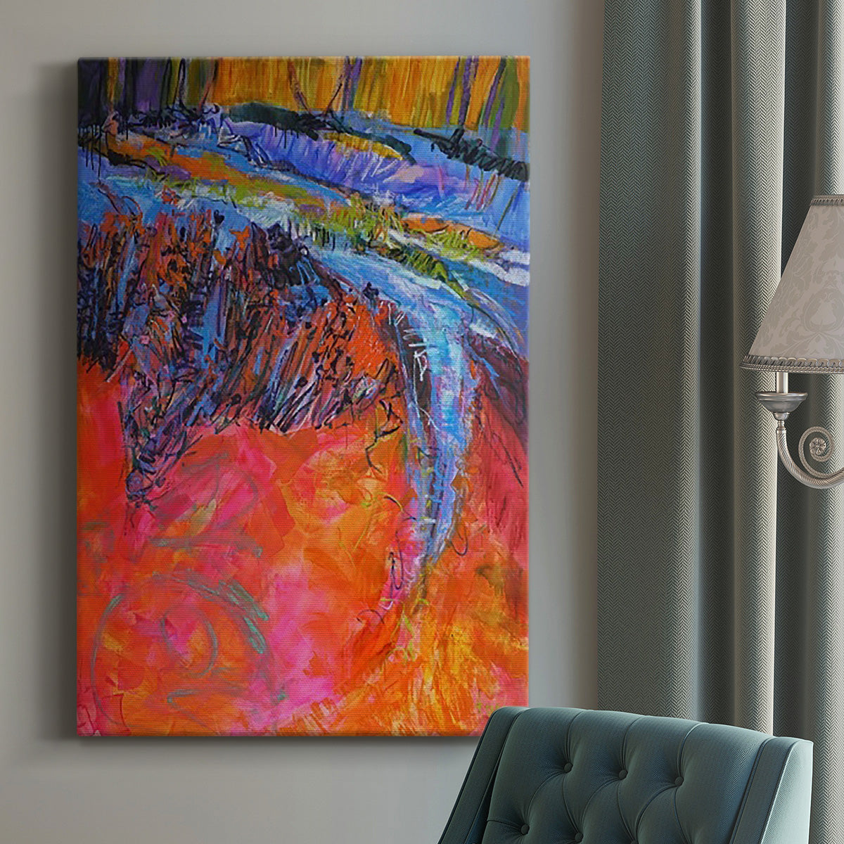 Vibrant Flow I Premium Gallery Wrapped Canvas - Ready to Hang