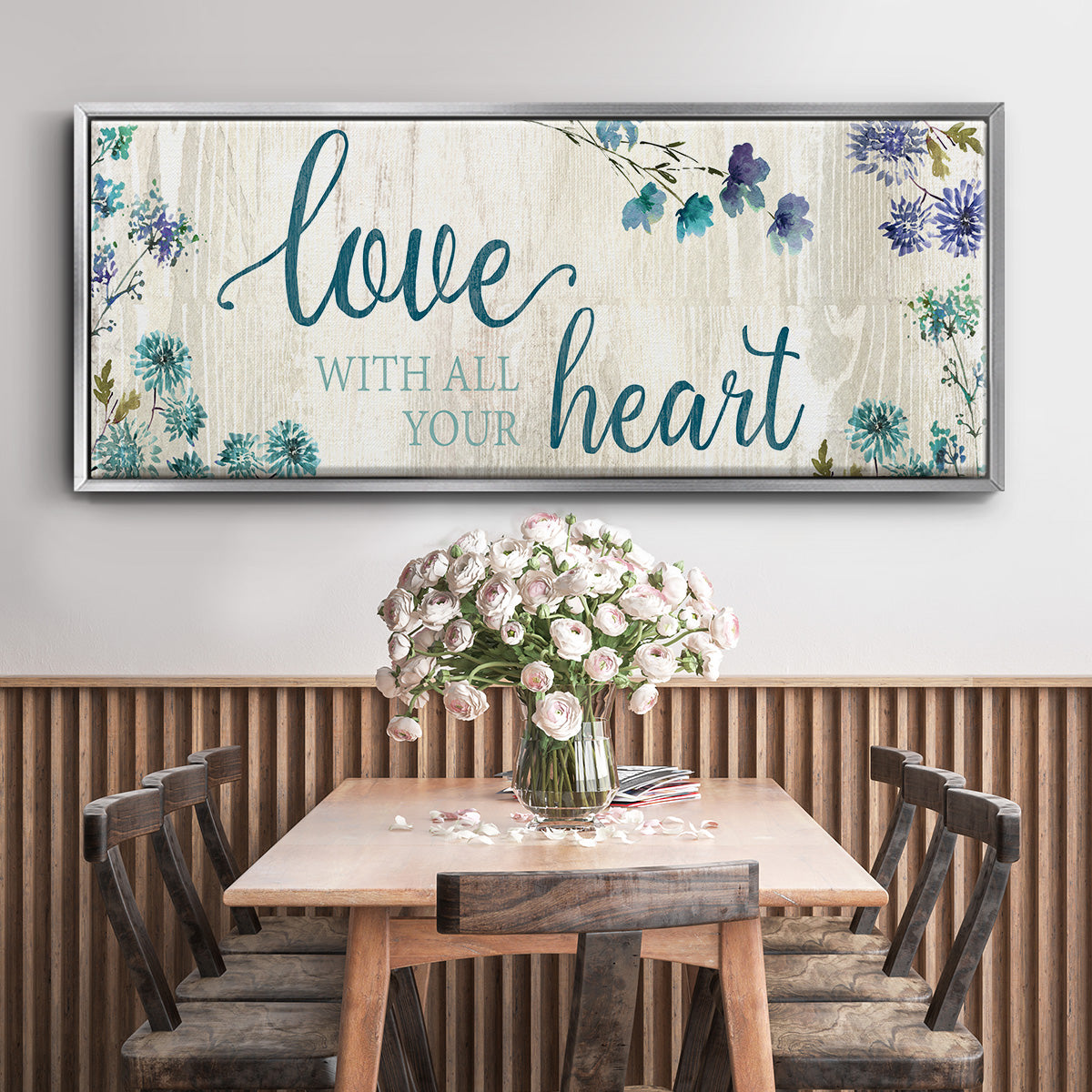 Love With All Your Heart - Floater Framed Canvas Print