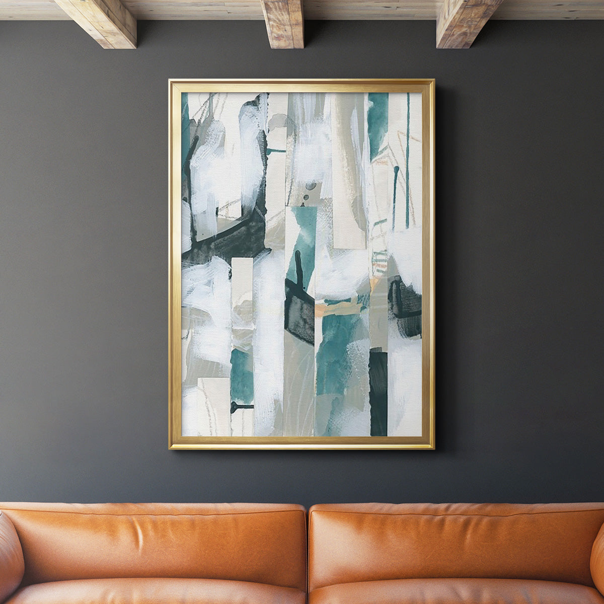 Sea Cavern Strata III - Modern Framed Canvas Print